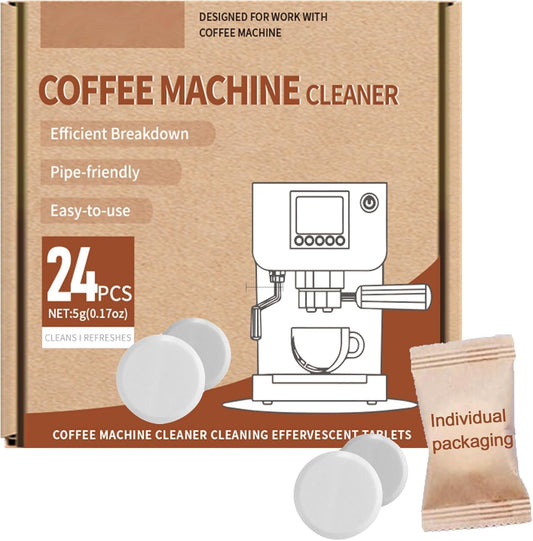 SKY-TOUCH 24pcs Coffee Machine Descaling Tablets – Effective Cleaning, Removes Limescale & Stains, Compatible with All Coffee Makers