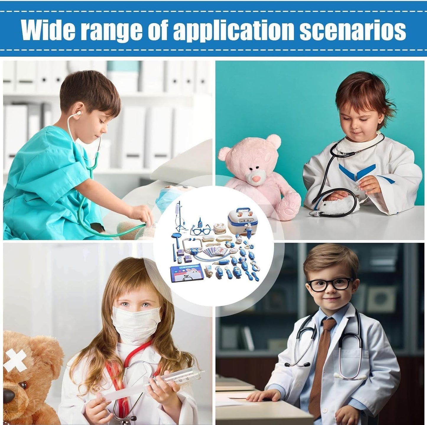 SKY-TOUCH Doctor Kit for Toddlers,Simulation Medical Suitcase Toy Set, Simulation Suitcase Toy with Realistic Tools,Children Role Play Doctor, Multifunctional Medical Tool.