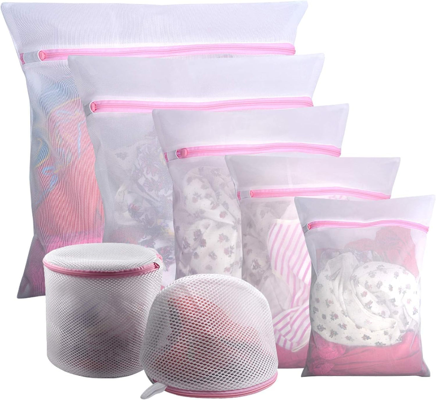 SKY-TOUCH 7-Pack Reusable Mesh Laundry Bags for Delicates – Protect Lingerie, Bras & Baby Clothes, Washing Machine Bag