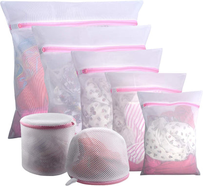 SKY-TOUCH 7-Pack Reusable Mesh Laundry Bags for Delicates – Protect Lingerie, Bras & Baby Clothes, Washing Machine Bag