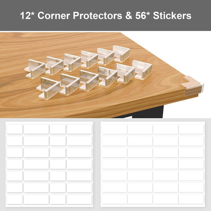 SKY-TOUCH 12pack Corner Protectors, Baby Proofing Corner Guards, Clear Edge & Corner Guards Child Safety Coner Bumper Cushions for Tables, Furniture & Sharp Corners Baby Proofing, L-Shaped