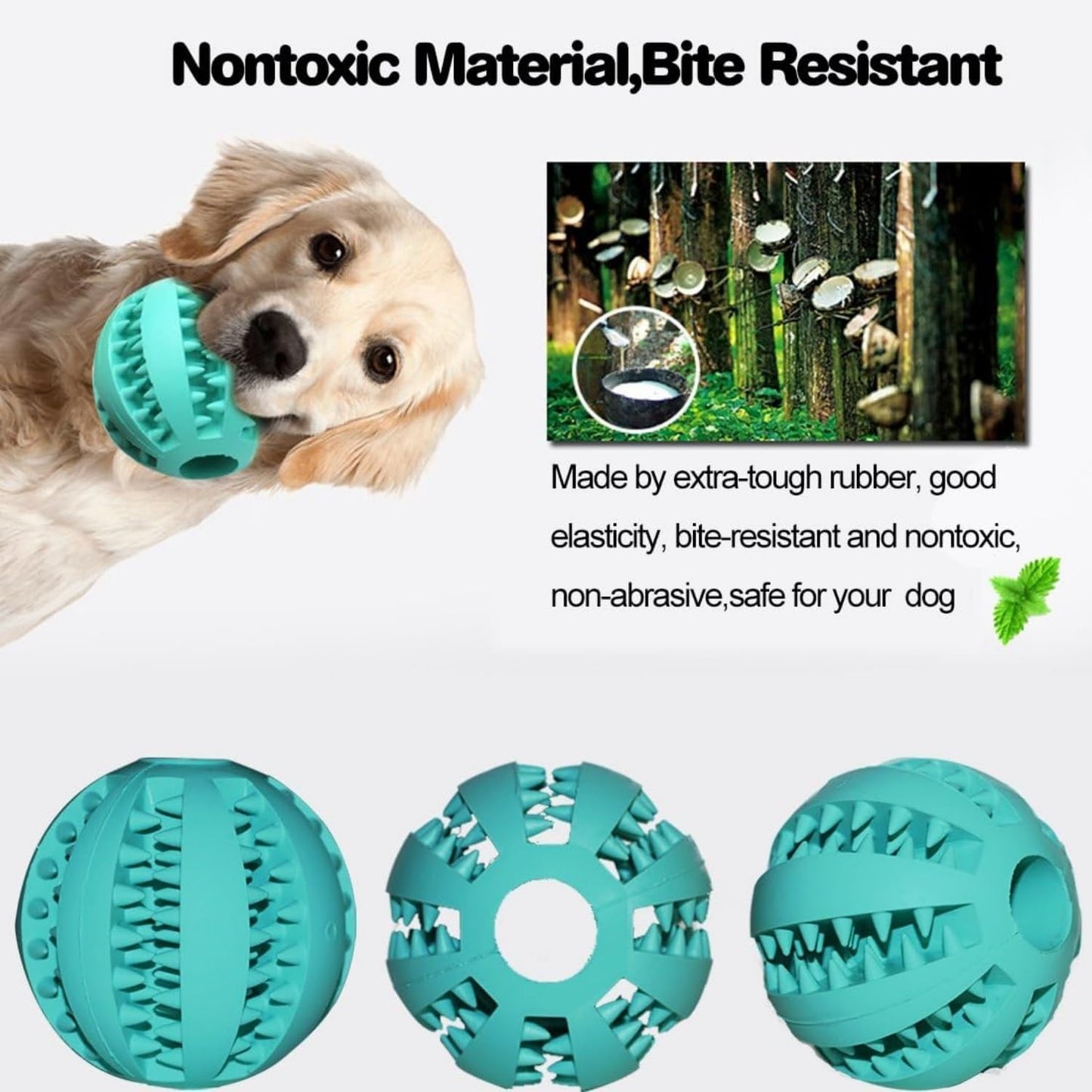 SKY-TOUCH Dog Toy Ball 7cm, Dog Tooth Cleaning Toy, Puppy Teething Chew Toy Balls, Ball Toys for Pet Tooth Cleaning Chewing Fetching Exercise Game IQ Training (Pack of 1)