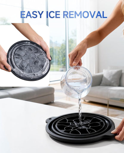 SKY-TOUCH Silicone Ice Face Bowl, Foldable Facebowl with Built-in Icetray, Quick Cooling for Puffiness Relief, Soothe Skin, Bathroom Accessories, Home Travel Use (Black) 23.5x27.5cm