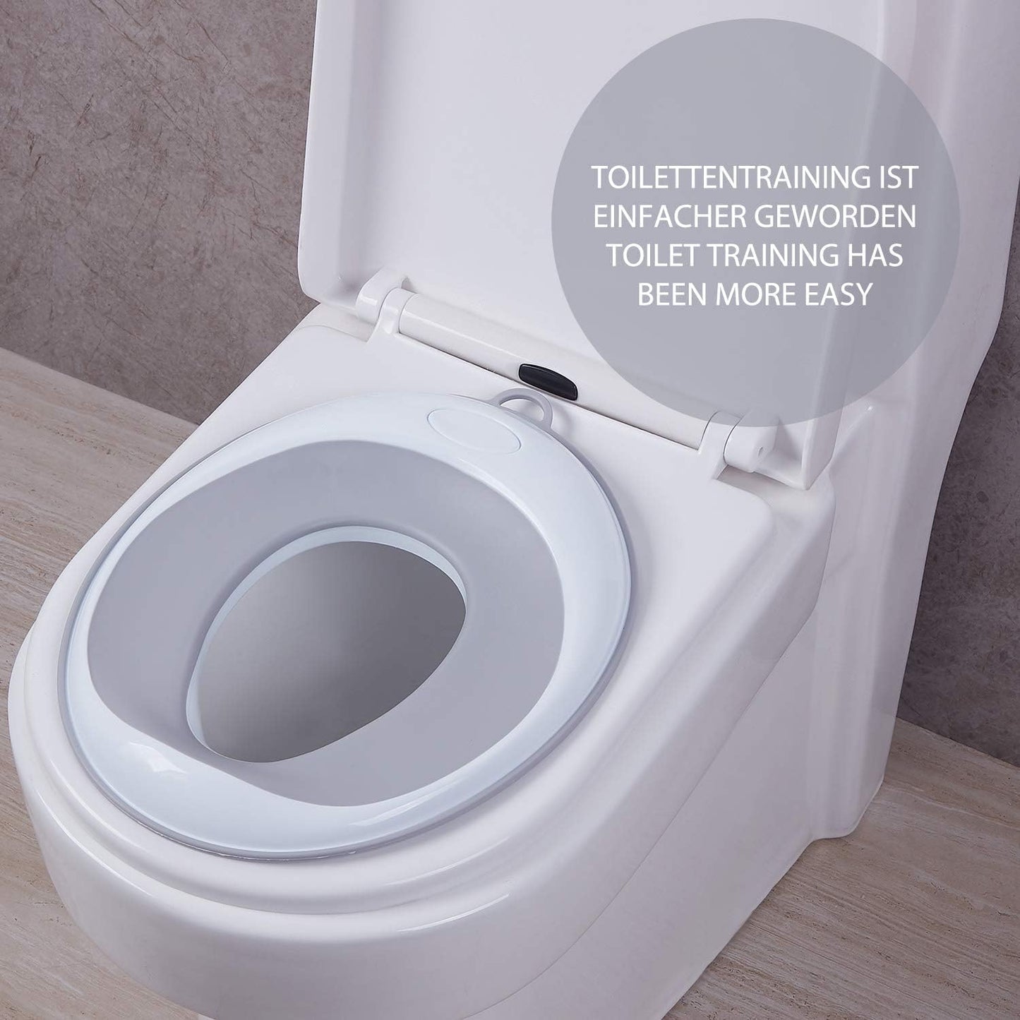 SKY-TOUCH Potty Training Toilet Seat, Toddler Kids Toilet Trainer Ring Potty With Soft Seat Cushion, Splash Guard, Secure Anti-Slip Toddler Toilet Seat, Washable - White, 38x31x9cm