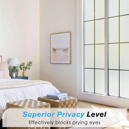 SKY-TOUCH Frosted Window Film : Removable Static Cling One Way Privacy Window Film Sun Blocking Heat Control Anti UV Peep-Proof for Home Office Bathroom Glass Door Window