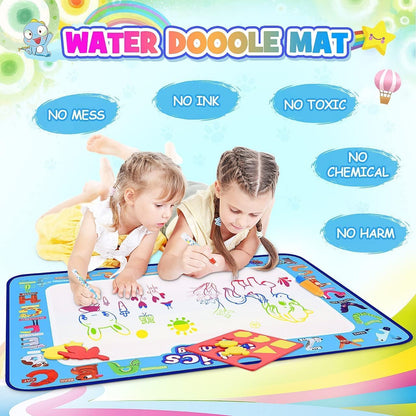 SKY-TOUCH Magic Water Doodle Mat,Extra Large Mess Free Colouring Baby Paint Mat,Aqua Water Doodle Mat,Mess Free Colouring Mat,Toddler Toys for 2 3 4 5 Year Old Boys Girls,100 * 80cm