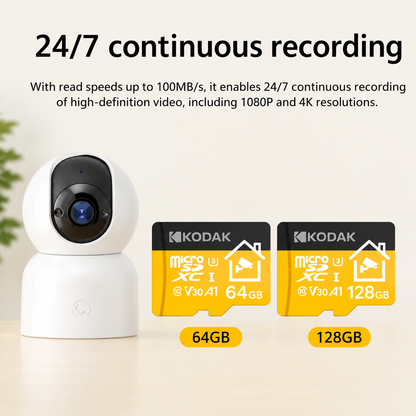 Camera Memory Card, KI330 64GB/128GB microSDXC Memory SD Card,High Speed Micro SD Card for Security Cameras, Dash Cams, Home Surveillance, 4K Video Recording, Fast Data Transfer