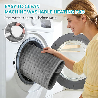 SKY-TOUCH Electric Heating Pad Wrap for Waist & Body, LCD Controller, 9 Heat Levels, 4 Timer Settings, Soft Touch, Fast Heating, Machine Washable - 60x31cm, Ideal for Back, Belly, Legs, & More