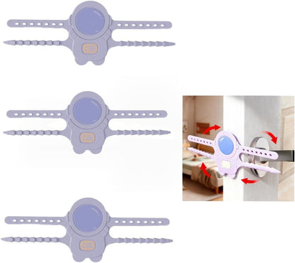 SKY-TOUCH 3PCS Silent Door Closer Cushion for Baby Rooms,Lock Buffer， Purple, Noise Reduction & Impact Protection, Soft Close for Quiet & Safe Doors