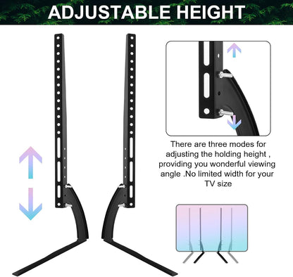 SKY-TOUCH Universal Tabletop TV Stand for 37-75" LCD LED Flat Screen TV Height Adjustable with VESA 200x200mm to 500x500mm Max Holds 55kg