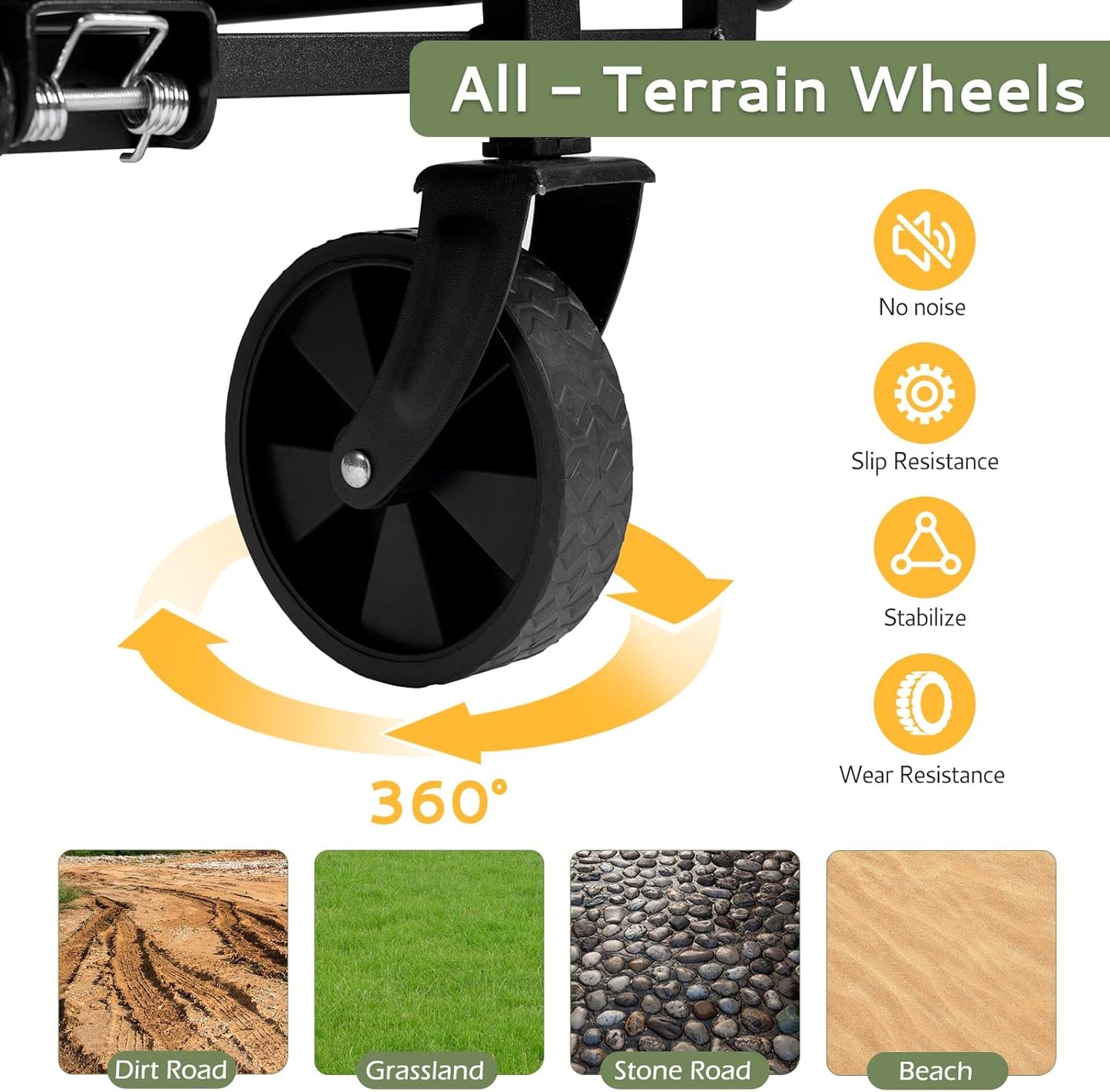 SKY-TOUCH Garden Cart Camping Wagon Foldable, Shopping Trolleys Utility Outdoor Wagon Collapsible Garden Camping Picnic Cart