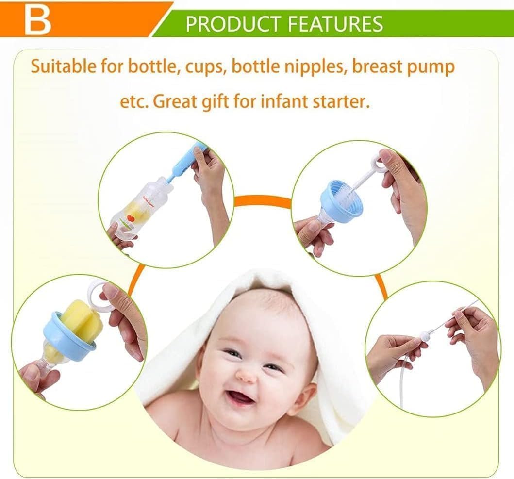 SKY-TOUCH 6 PACK Baby Bottle Cleaning Brushes Set, Includes Nipple Cleaner & Long Handle for Narrow Neck Glass Bottles, Water Bottle & Straw Cleaner, Multicolor