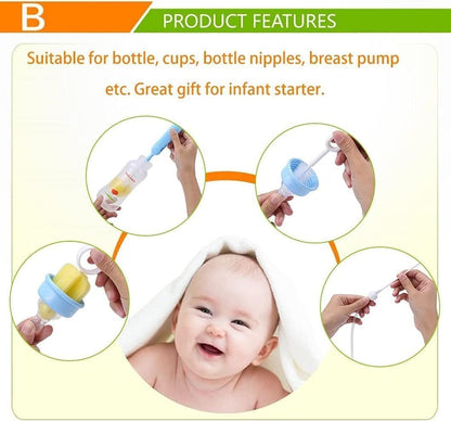 SKY-TOUCH 6 PACK Baby Bottle Cleaning Brushes Set, Includes Nipple Cleaner & Long Handle for Narrow Neck Glass Bottles, Water Bottle & Straw Cleaner, Multicolor