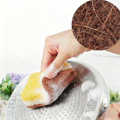 SKY-TOUCH 12 PACK Cleaning Sponges, Natural Jute Pulp & Coconut Fiber Scrubber Sponges for Dishwashing, Pot Scrubbing, and Kitchen Cleaning, Eco-Friendly, Durable, Multi-Purpose Sponges
