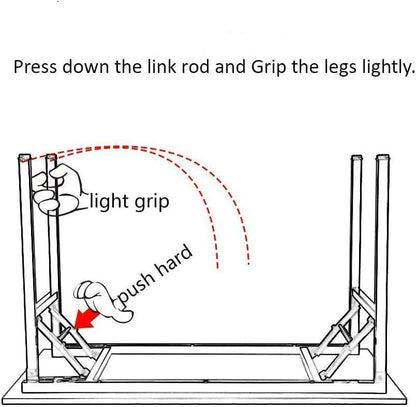 SKY-TOUCH Folding Table Multi Functional Standing Desk With Adjustable Height Legs,for Camping, Garden, Picnic,Coffee,Bbq,No Install Needed Black Color Desktop Black Frame(80x40x75cm)
