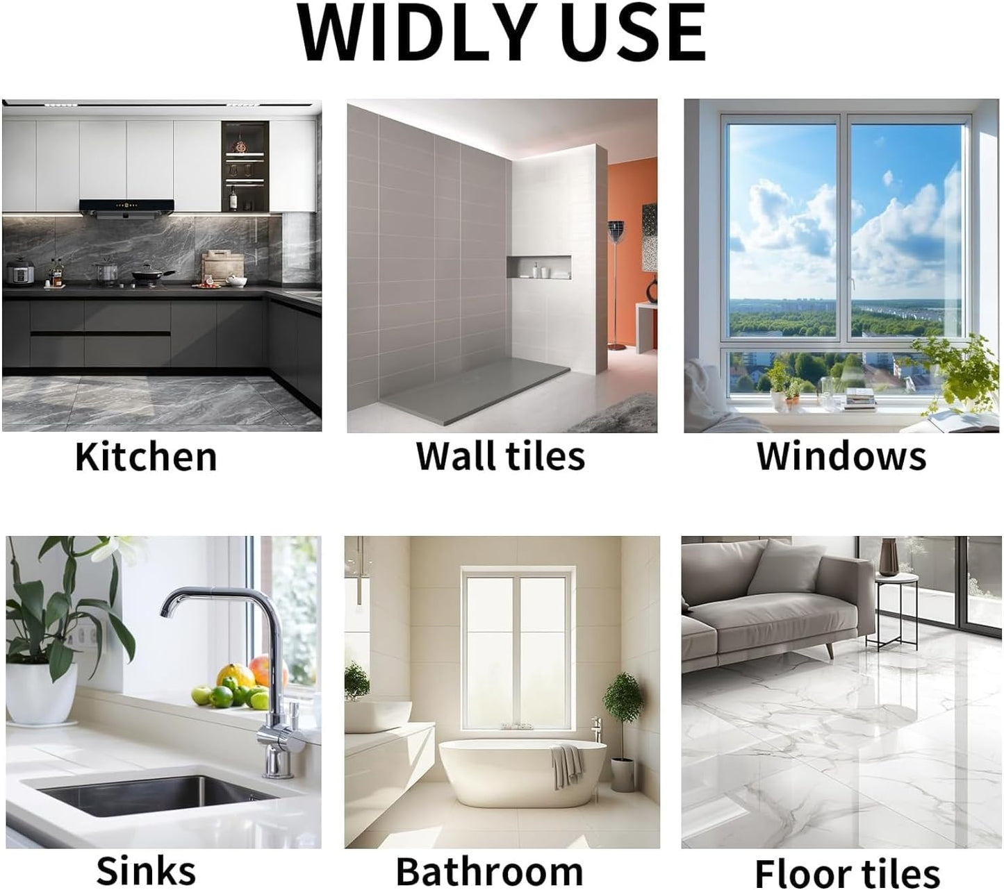 SKY-TOUCH Tile Grout Sealant 2 pcs,150ml White Tile Gap Repair Filler for Bathroom&Kitchen, Waterproof Anti-Mold Tile Gap Filler, Wall & Floor Crack Repair Adhesive-with Seam Ball & Scraper