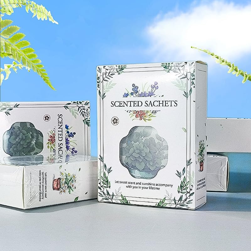 SKY-TOUCH Fragrance sachets，Ocean Rose Lavender Vanilla Scented Sachets, 3 Boxes/12Pcs (4 Scents), Long-Lasting Air Freshener for Home & Office, Natural Deodorizer for Closet, Bathroom, Bedroom
