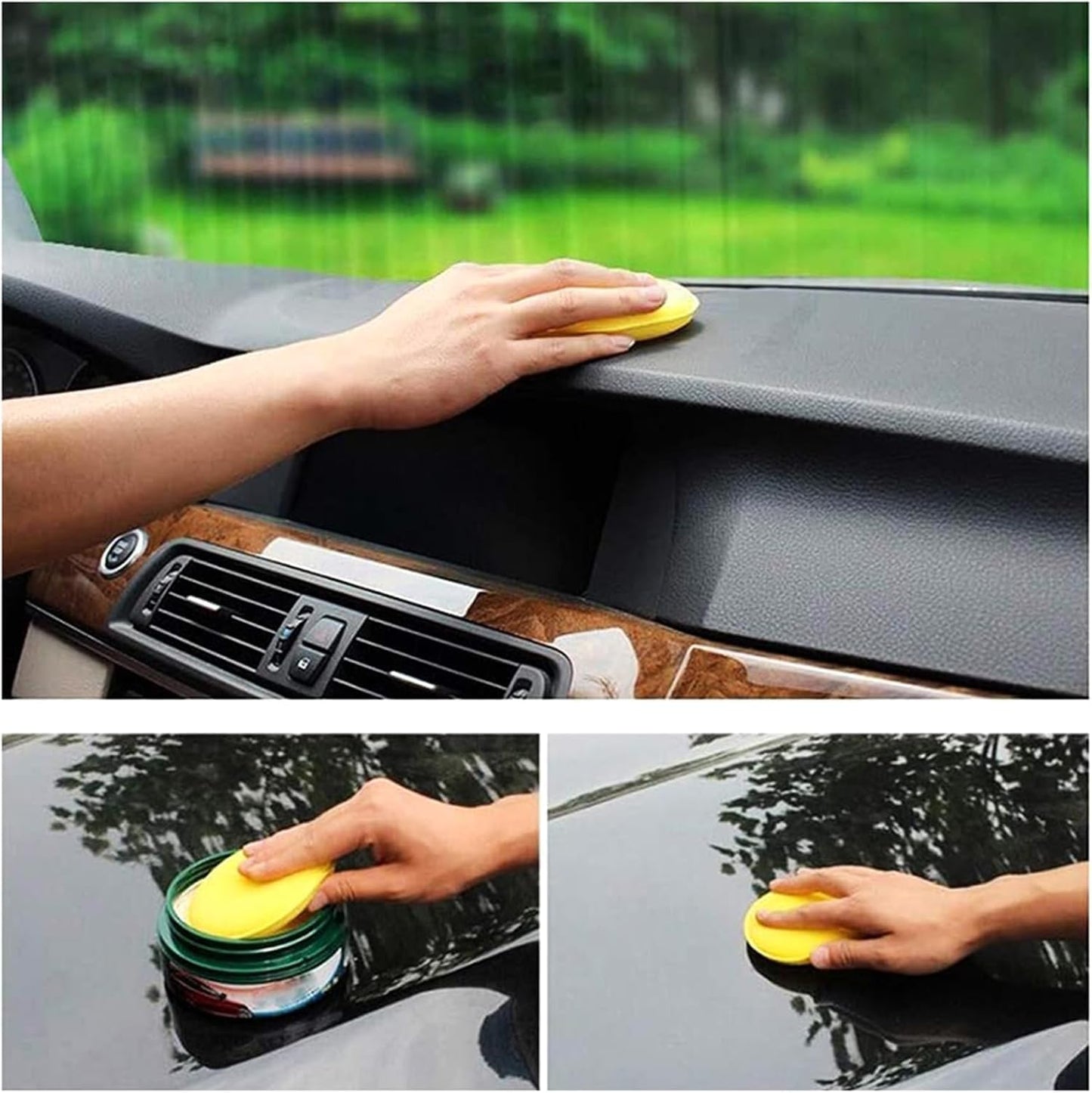 SKY-TOUCH 12-Pack Car Wax Applicator Sponges, High-Density Circular Foam Pads for Polishing & Buffing, Soft Microfiber Cleaning Sponge for Car Detailing, Auto Waxing