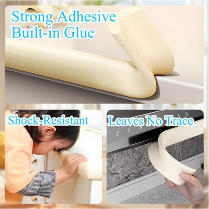 SKY-TOUCH Baby Safety Corner & Edge Protector Set – 4M Foam Cushion Strip for Furniture, Childproof Table & Corner Guards, with Tape (White)