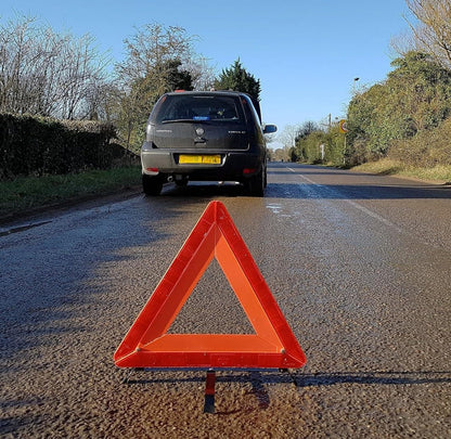 SKY-TOUCH Reflective Warning Triangle, Foldable Safety Warning Triangle for Roadside Breakdowns, Warning Triangle with Storage Box for Car Emergencies Accessories (1 pack)