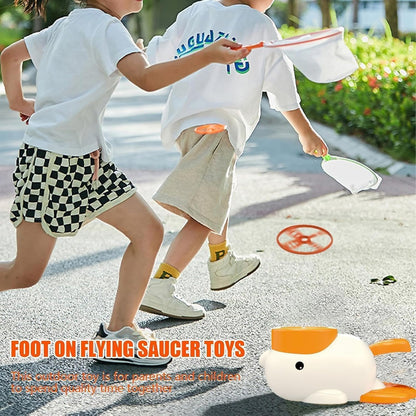 SKY-TOUCH Flying Disc Toy Rocket Launcher for Kids Ages 3-8,Duck Catch Game,Pop-up Frisbee Machine,Frisbee Launcher Toy Chase,Indoor and Outdoor Sports,Perfect Kids Birthday Party Gift