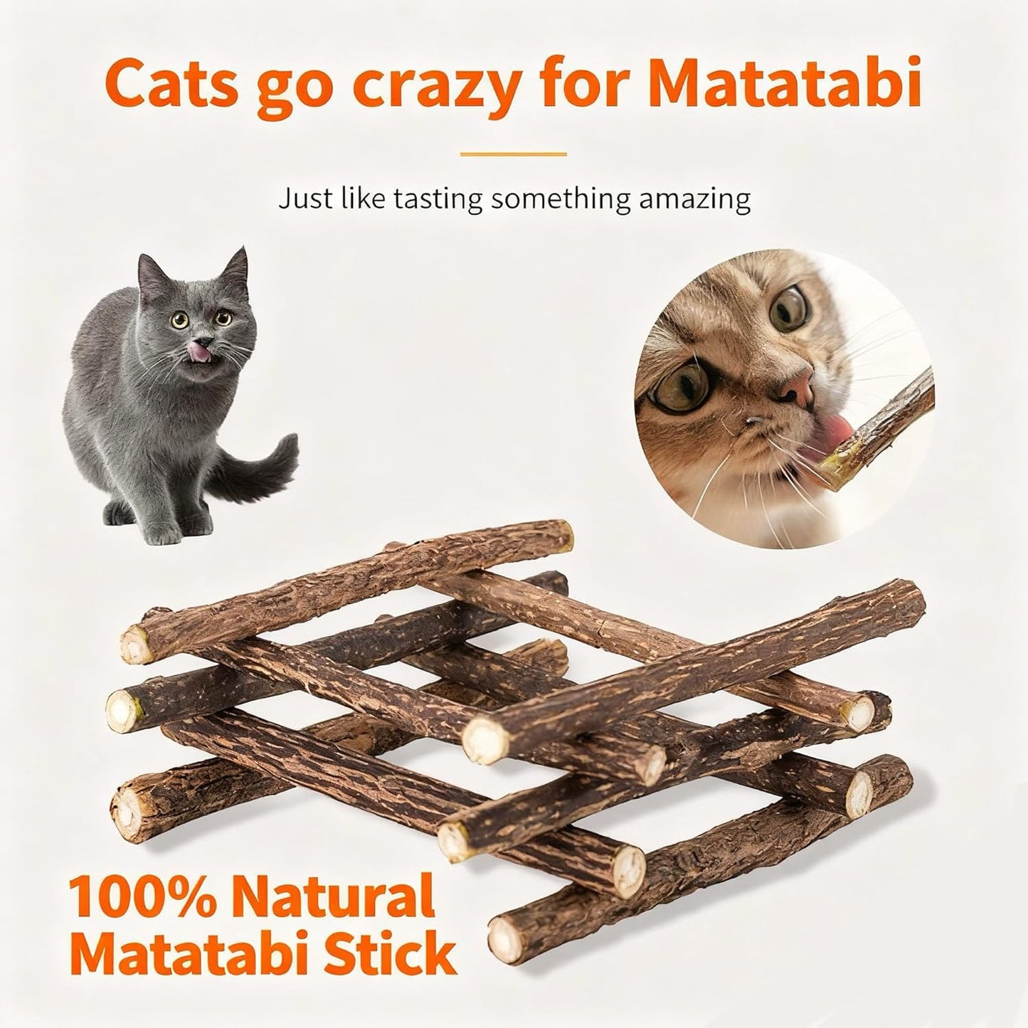 SKY-TOUCH 10pcs Catnip Dental Chew Sticks for Cats – Natural Wood Catnip Teething Chew Toys, Dental Care & Entertainment for Cats