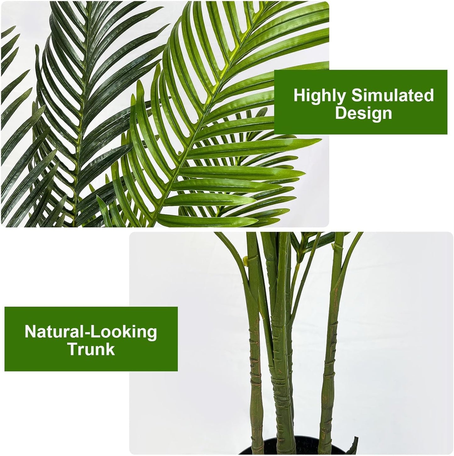 SKY-TOUCH Artificial Tree Fake Plants: 140cm Areca Palm Fake Trees Faux Plants Indoor Realistic Plants for Office Home Room Store Decor