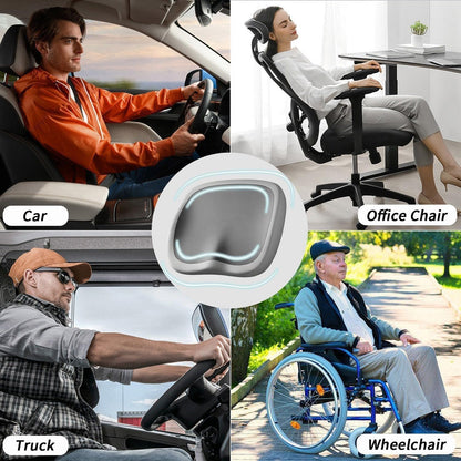SKY-TOUCH memory foam seat cushion, relieves coccyx, sciatica, back pain, ergonomic seat cushion, suitable for office chairs, cars, office workers, pregnant women (gray)