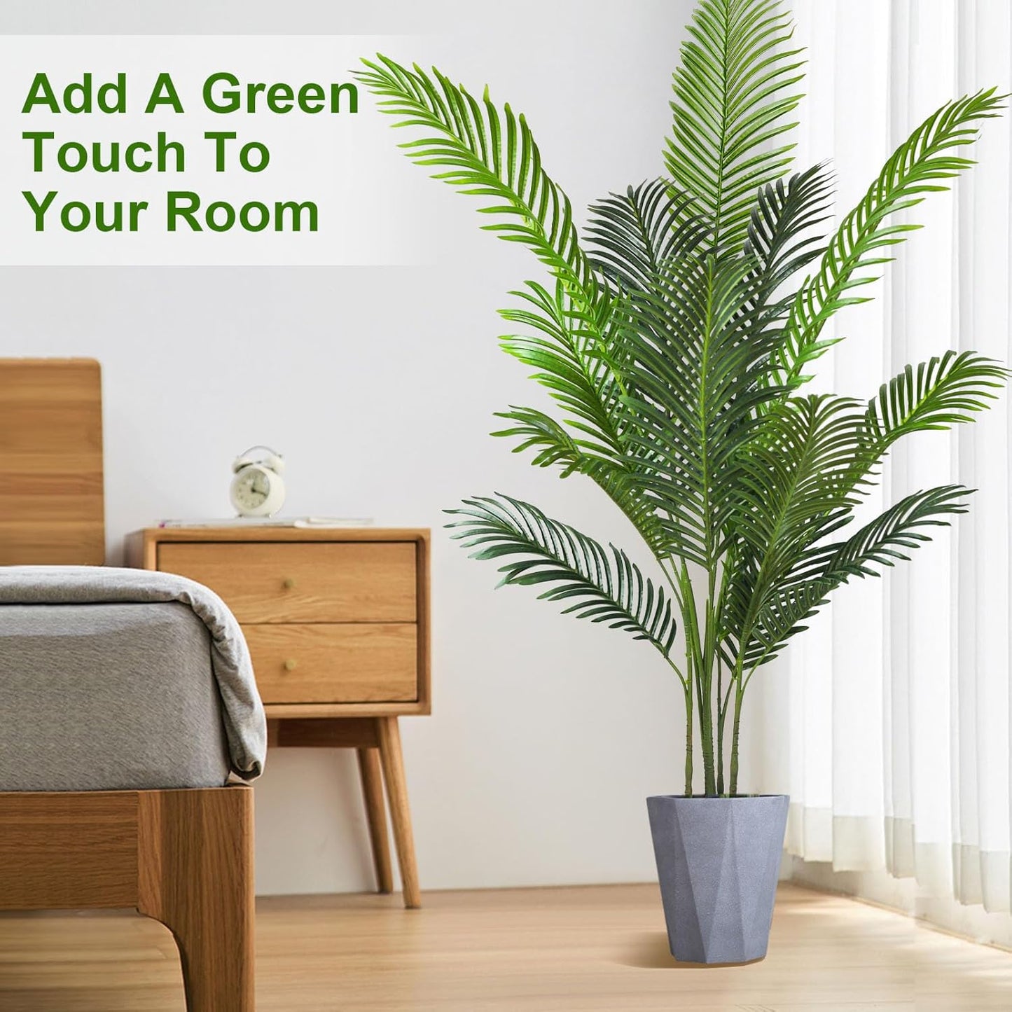 SKY-TOUCH Artificial Tree Fake Plants: 140cm Areca Palm Fake Trees Faux Plants Indoor Realistic Plants for Office Home Room Store Decor