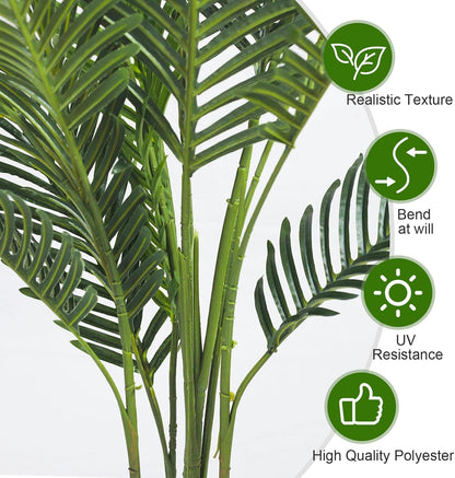 SKY-TOUCH Artificial Tree Fake Plants: 140cm Areca Palm Fake Trees Faux Plants Indoor Realistic Plants for Office Home Room Store Decor