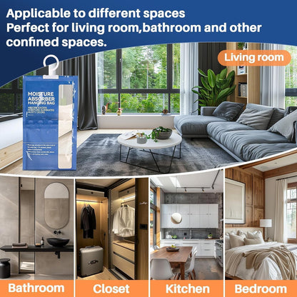 SKY- TOUCH Moisture Absorbers <100g/pack> - 10 Pack Hanging Closet Dehumidifier Bags - Effective Moisture Absorption - Ideal for Closet, Bathroom, Basement & Cars, Fragrance Free Visit the SKY-TOUCH Sto