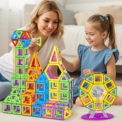 SKY-TOUCH 120 PCS Magnetic Building Blocks Set, Construction Magnetic Building Blocks Magnetic Toy Magnets Children Magnetic Game for Gift from 3+ Years Boys Girls, Educational Gift