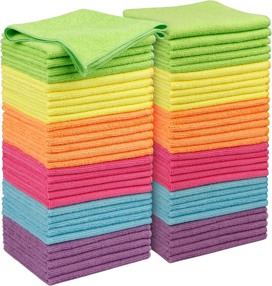 SKY-TOUCH 20 PACK Microfibre Cleaning Cloths, Highly Absorbent Cleaning Supplies, Lint Free Cloths for Multiple-Use, Washable Cloth Duster for House, Kitchen, Car, Motorbike, Windows 30 x 30 cm