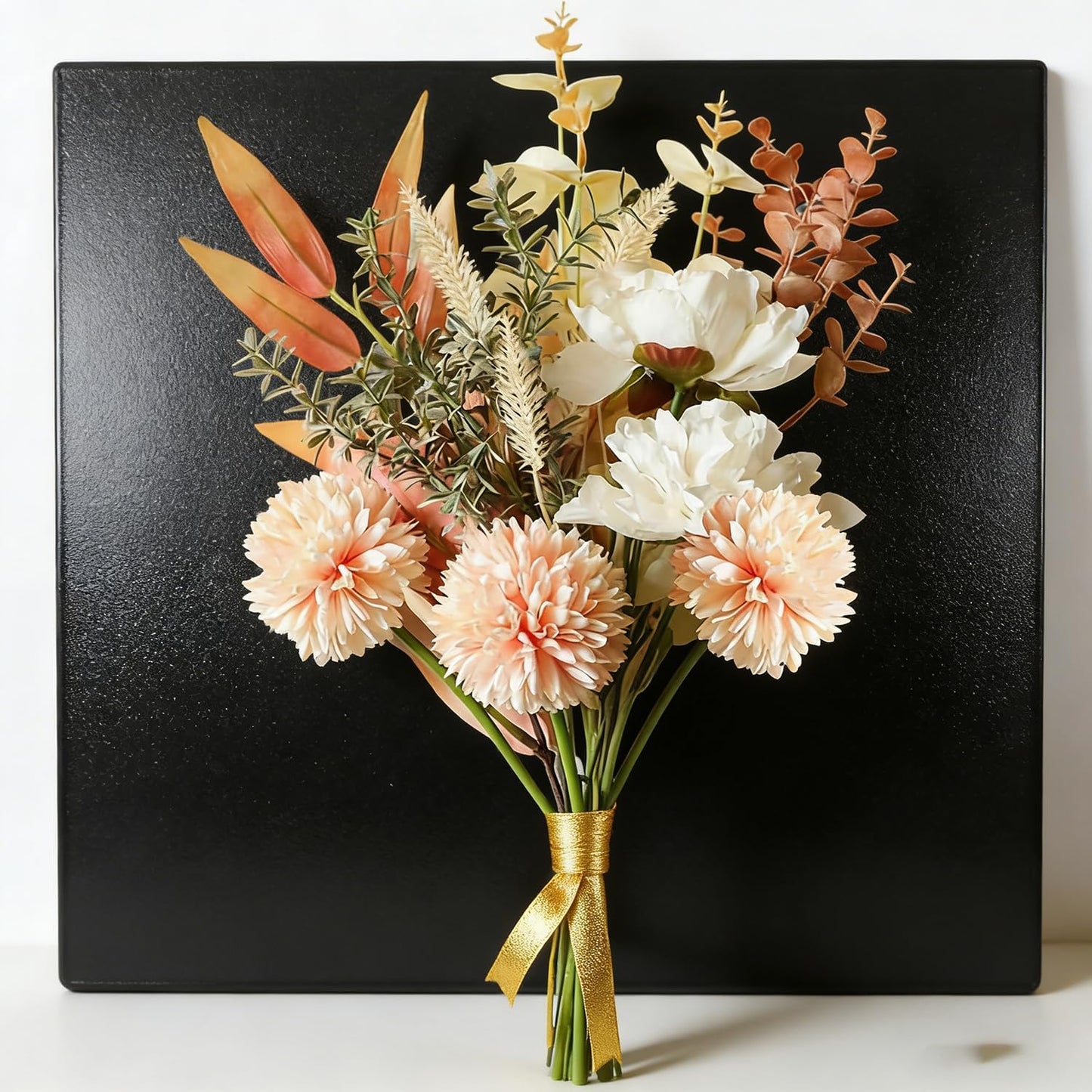 SKY-TOUCH Rtificial Wedding Bouquet Champagne Rose Bridal Bouquet Artificial Flowers Create A Romantic Atmosphere Suitable For Wedding Ceremonies Ceceptions And Photo Props (Champagne Color)