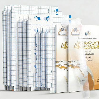 SKY-TOUCH Self-Adhesive Book Cover Film - A4/16K/25K Size(15 Pcs- 3 Different Sizes -5 Each) Eco-Friendly, Waterproof, Scratch-Resistant, DurableClean Easy