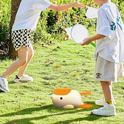 SKY-TOUCH Flying Disc Toy Rocket Launcher for Kids Ages 3-8,Duck Catch Game,Pop-up Frisbee Machine,Frisbee Launcher Toy Chase,Indoor and Outdoor Sports,Perfect Kids Birthday Party Gift