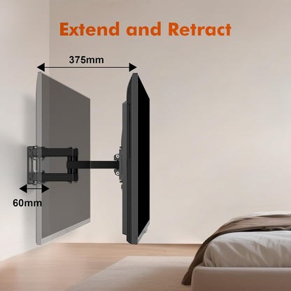 SKY-TOUH TV Wall Mount Stand for 26-55 Flat Screen/LED/4K TVs, Full Motion TV Mount with Swivel and Tilt Articulating Dual Arms, Max VESA 400x400mm, Holds up 50KG