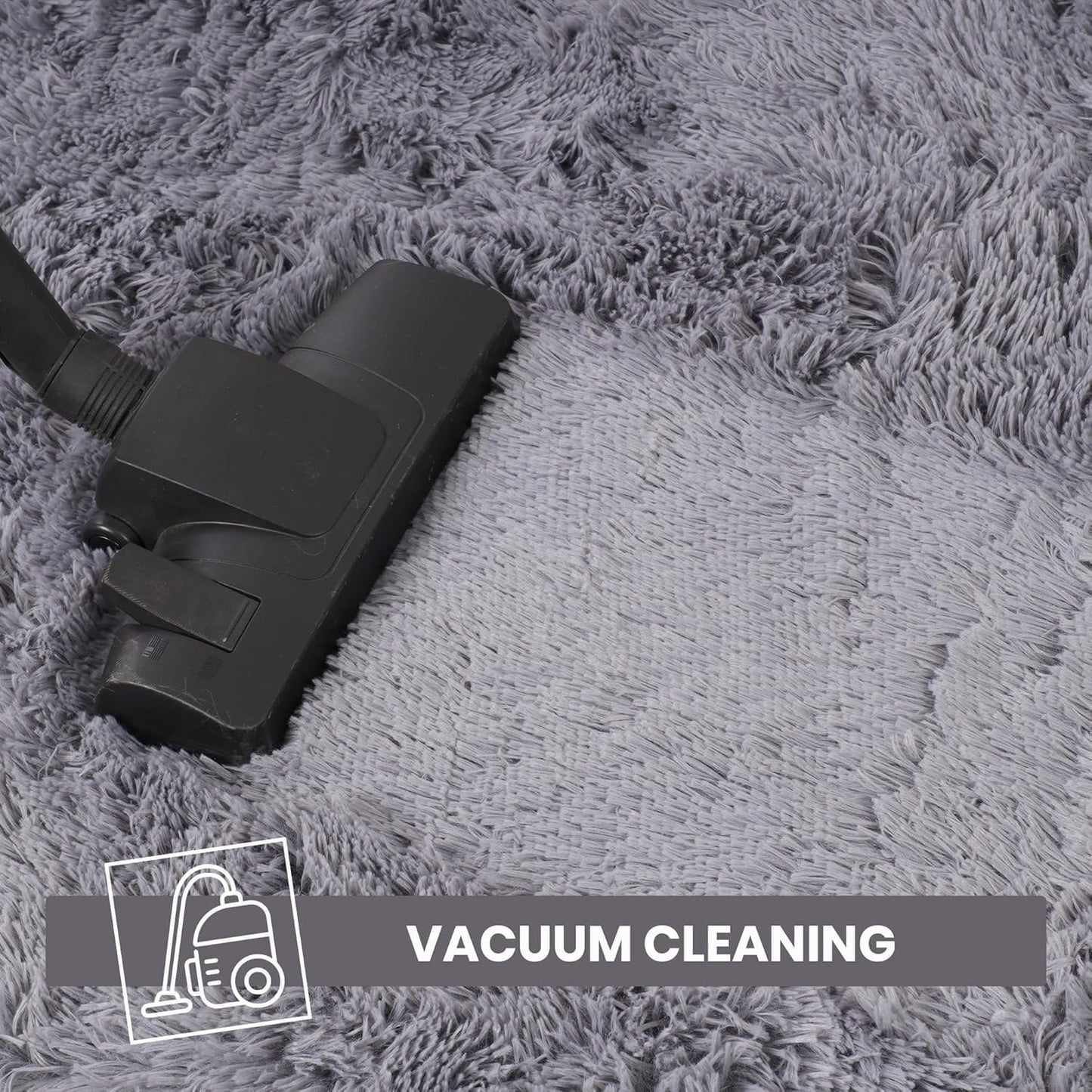SKY-TOUCH Soft Shaggy Area Rug for Living Room & Bedroom, Fluffy Non-Slip Carpet, Modern Luxury Fur Design, Plush Floor Mat for Kids Room, Nursery, and Home Decor (Light Gray, 60 x 110 cm)