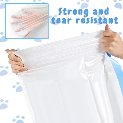 SKY-TOUCH Self-cleaning Cat Litter Box Waste Bags,Extra-Thick Cat Waste Bags for Self-Cleaning Cat Litter Box, Drawstring Cat Litter Liner Box Self Cleaning Trash Bags,45 x 50cm (4 Rolls - 60 count)