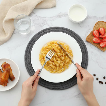 SKY-TOUCH 24-Pieces Silverware Set, Stainless Steel Flatware Tableware Set for 6, Flatware Silverware Set with Knife Fork Spoon, Elegant Tableware for Home Daily Use, Dishwasher Safe