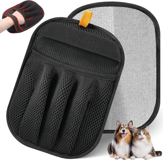 Pet Hair Removal Glove for Cats & Dogs, Upgraded Five-Finger Electrostatic Pet Hair Glove, Reusable Magic Brush Pet Hair Remover Tool for Laundry, Couch, Carpet, Car Seat