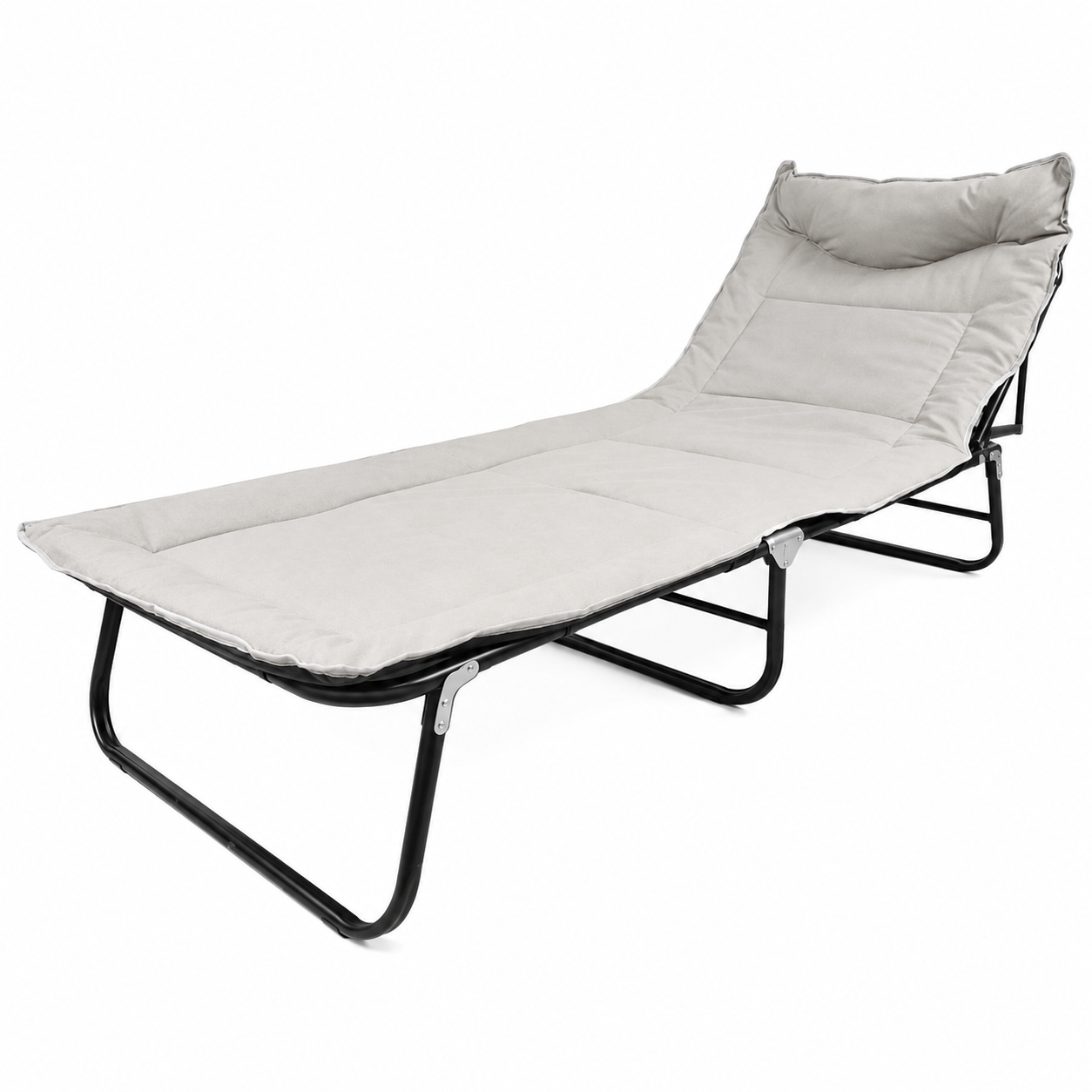 SKY-TOUCH Portable Folding Camping Cot, Adjustable Adults Reclining Lounge Chairs With Pillow, Sleeping Cots for Adults for Bedroom, Office, Camp, No Assembly Required