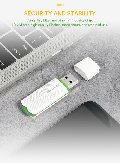 K182 USB 2.0 Flash Drive, Portable U Disk Memory Stick, High-Speed USB2.0 Storage, 16GB/32GB/64GB, with Leather Lanyard for Laptop, PC, File Transfer & Backup, Car, Office