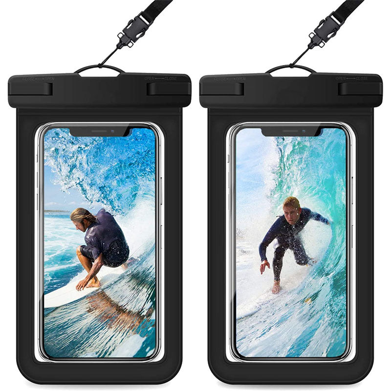 SKY-TOUCH 1 PACK Universal Waterproof Phone Case, with Neck Strap and Touchscreen for Swimming & Outdoor, 7'' Compatible with Mobile Phone, Black