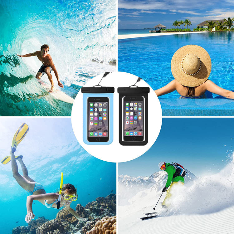 SKY-TOUCH 1 PACK Universal Waterproof Phone Case, with Neck Strap and Touchscreen for Swimming & Outdoor, 7'' Compatible with Mobile Phone, Black
