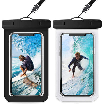 SKY-TOUCH 1 PACK Universal Waterproof Phone Case, with Neck Strap and Touchscreen for Swimming & Outdoor, 7'' Compatible with Mobile Phone, Black