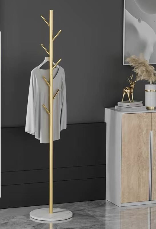 SKY-TOUCH Free Standing Hall Coat Tree with 8 Hooks, Stand Tree Rack w ...