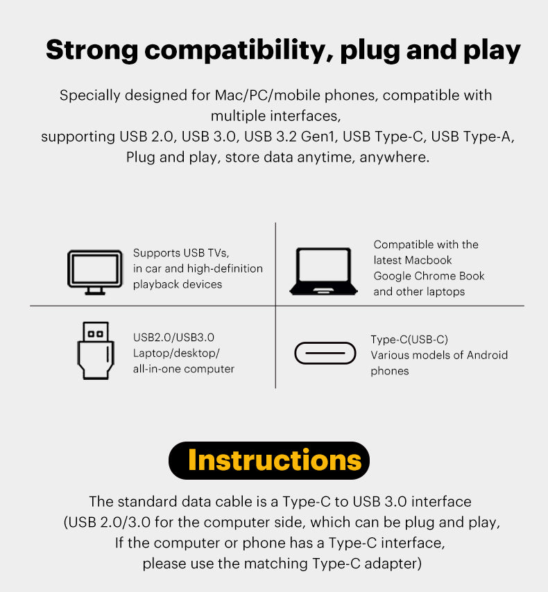 KODAK X106 Portable SSD, 5Gbps High-Speed External Solid State Drive, Up to 500MB/s Read Speed, USB-C Portable Storage with PVC+ABS Shell and Leather Loop for Photos, 4K Videos, Travel and File Backup