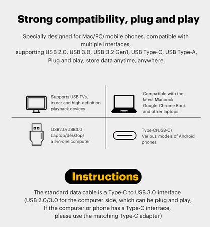 KODAK X106 Portable SSD, 5Gbps High-Speed External Solid State Drive, Up to 500MB/s Read Speed, USB-C Portable Storage with PVC+ABS Shell and Leather Loop for Photos, 4K Videos, Travel and File Backup