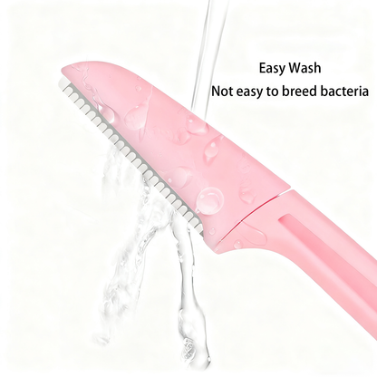 SKY- TOUCH 4Pcs Foldable Eyebrow Trimmer Set, Portable And Gentle Hair Removal Tool, Stainless Steel Shaver for Facial Hair, Hand/Foot, And Body Hair Removal